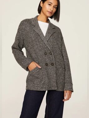 Madewell Houndstooth Brushed Knit Blazer